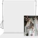 Photo Backdrop White 10 x 10ft, White Backdrop for Photoshoot, Solid White Photography Backdrop Background, Seamless Photo Backdrop Curtain for Wedding Baby Shower Picture Photobooth Portrait Backdrop