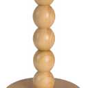 dwellington Small Round Wooden Side Table with Stacked Ball Pedestal Base, 12.4 X17.32 Accent Nightstand for Living Room, Bedroom, Corners (Natural)