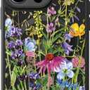 FUNMIKO for iPhone 15 Pro Case Wireless Charging & Military-Grade Protection - Cute Floral Design for Women Girls, Non-Slip Matte Cover with Shockproof Corners - Clusters of Wildflowers