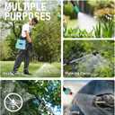 Battery Powered Garden Sprayer 2 Gallon, 7.4V Powerful Electric Pump Sprayer, Weed Sprayer with USB Rechargeable Handle, 5 Mist Nozzles, Retractable Wand, Adjustable Strap for Lawn, Garden, Yard