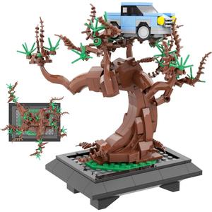 Willow Tree Bonsai Building Set, A Display Stand for Lego Harry Potter Ford Anglia 76424, Magical Tree with Mini Car for Adults and Kids, Versatile Toy Building Set for Home Decor
