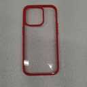 JETech Case for iPhone 14 Pro 6.1-Inch, Shockproof Phone Bumper Cover, Solid Color Matte TPU Frame, Anti-Scratch Clear Back (Red)