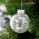 Christmas Ornaments Ball Set-Shatterproof Clear Plastic Decorative Baubles for Xmas Tree House Holiday Wedding Party Decoration,20pcs White (Style 4)