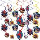 Spider-Man™ Webbed Wonder Swirl Value Pack - Set of 12 - Ultimate Party Decoration Kit, Eye-Catching & Easy Setup Swirl Decor