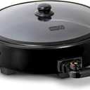 Dash Family Size Skillet - Electric Skillet for Multi-Purpose Cooking - Nonstick Cooking Surface - Tempered Glass Lid & Cool-Touch Handles - 6-Quart Capacity, Makes 24 Cups - 14", Black