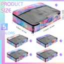 5 Pcs Packing Cubes for Suitcase Large Travel Cubes Carry on Luggage Organizer Bags for Clothes Accessories(S,Watercolor)
