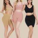 Reamphy 3 Pack Slip Shorts for Women Under Dress,Comfortable Smooth Yoga Shorts,Workout Biker Shorts (Black, XXL)