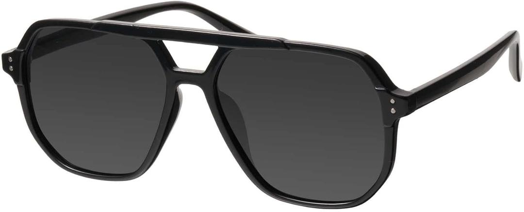 mosanana Oversized Aviator Sunglasses for Women and Men with Polarized Lens MS52243 (C1-black)