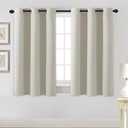 H.VERSAILTEX Blackout Curtains for Bedroom Thermal Insulated Room Darkening Living Room Curtains 45 Inch Long Grommet Privacy Protection Window Curtain Panels/Drapes for Nursery, 2 Panels, Ivory/Cream