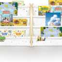 Kids Bookshelf, 4-Tier Toddler Bookshelf, Montessori Book shelf for Baby Room, Children Classroom Books Rack Storage, Natural Wooden Toy Storage Organizer for Nursery or Playroom, 2 Pack, White