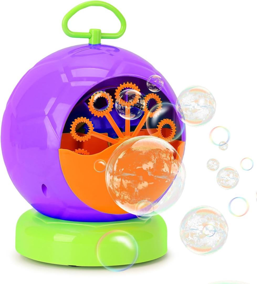 Fansteck Bubble Machine for Kids, Automatic Bubble Maker, Durable and Portable Automatic 3000+ Bubble Machine for Christmas, Parties, Suitable for Indoor and Outdoor | Purple