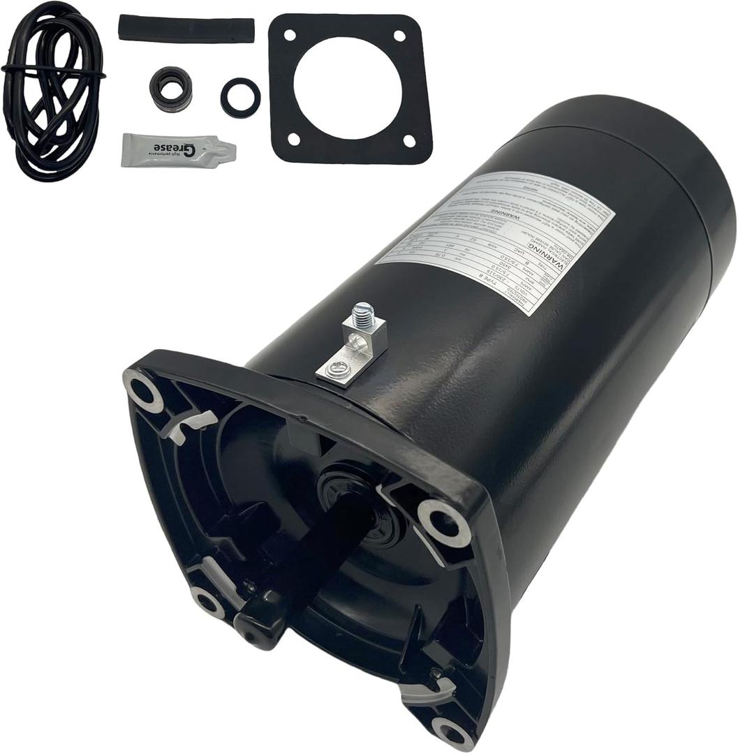 1 HP Pool Pump Motor USQ1102 & Seal Replacement Kit, 115V/230V 3450 RPM Single Speed Swimming Pool Motor, Threaded Shaft Compatible with Sta-Rite Dura-Glas, Max-Flow II & Whisper-Flo Pumps