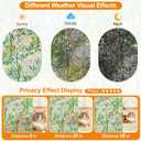 Countewol Privacy Window Films Stain Glass Cling No Glue Anti-UV Window Sticker for Bathroom Bedroom Living Room(Leaf Rainbow 78.7" L*23.6" W)