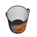 2 x Gbuzozie Sport Basketball Ball In Fire And Water Round Laundry Hamper Storage Basket Toys Clothes Organizer Bin For Home Bathroom Bedroom Dorm Nursery, 62l