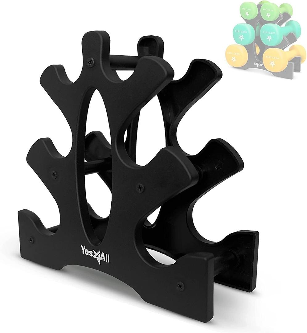 Home Workout Dumbbell Rack Tree Shape Weights Rack 3 Tier Holder Organizer Bracket