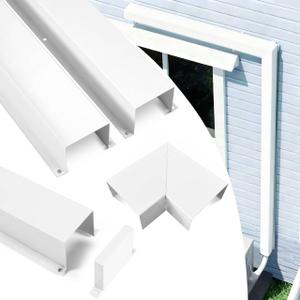 LyPrem 3" W x 6.5Ft L Metal Line Set Cover Kit - Decorative AC Pipe Cover for Ductless Mini Split/Central Air Conditioner/Heat Pump Systems, White
