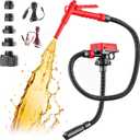 DIYtoolifz 5 GPM Cordless Fuel Transfer Pump Compatible with DeWalt 20V & Milwaukee 18V Batteries, Portable Gas Can Pump with 51" Hose, 5 Adapters, Gas Pump for Diesel, Gasoline (Bare Tool) (Red)