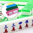 Leinuosen Wooden Mahjong Racks with Pushers 4 Set Magnet American Mahjong Tile Rack and Magnetically Attached Pushers Painted Tile Holders for Players Gift Family Night(Multi-Color)