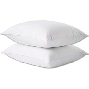 Hotel Collection Bed Pillows Standard Size Set of 2 Back Sleeper Pillow for Adults Stomach Kids Side Sleeping Medium Soft Plush Fluffy White 20x26 inches