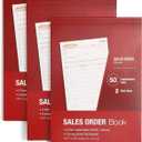 Juvale Invoice Book, 2 Part Carbonless (Red, 50 Sets, 3 Pack)