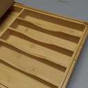 SMIRLY Silverware Drawer Organizer  Bamboo Kitchen Drawer Organizer, Adjustable Utensil Holder and Cutlery Tray, Drawer Dividers for Flatware and Kitchen Utensils (8 Slot, Natural)