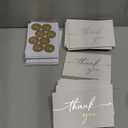 Thank You Cards with Envelopes & Stickers, Matte Gold Foil Cards Bulk Pack of 100, 4x6 Inch Minimalistic Design, Suitable for Business, Wedding, Small Business, Graduation, Bridal Shower, Funeral