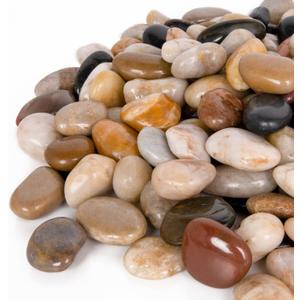 GASPRO 30 Pound River Rocks, Decorative Stones for Walkways, Outdoor Landscaping, Garden, Yard, 1-1 3/4 Inch, Polished Pebbles for Planters, Flower Beds, Vase, Mixed Color