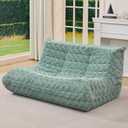 Bean Bag Chairs for Adults Giant Bean Bag Chair Memory Foam BeanBag Chair Bean Bag Sofa with Filler Faux Fur Fireside Beanbags Lazy Sofa for Living Room Bedroom Office (Green Chevron, Loveseat)
