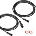 PATIKIL 9.84Ft 4 Pin Extension Cable Wire, 2Pcs 22 AWG Waterproof IP67 Connector with Male and Female at Both Ends for LED Strips, Black