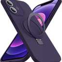 Designed for iPhone 12 Case with Magnetic Invisible Stand Compatible with MagSafe Military-Grade Protection Shockproof Silicone iPhone 12 Phone Cases for Women Men 6.1'' 2020,Purple, Mother Gift