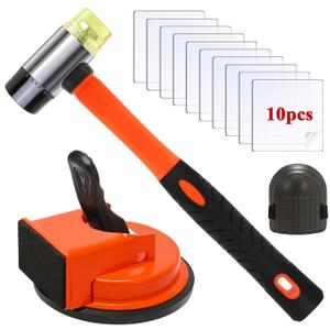 Floor Gap Fixer Tool Kit With Rubber Mallet & 10 Reusable Sticky Pads& Knee Pad,Suction Cup Laminate/Vinyl Flooring Tool For Fix Gaps,Heavy Duty Floor Gap Repair Kit For Vinyl Plank Hardwood Floor (Mid)