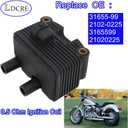 0.5 Ohm Ignition Coil for Harley 883 1200, Dyna Super Glide, Softail, Touring, Fat Boy, Electra Glide 1999-2006 Replace 31655-99 2102-0225 3165599 21020225