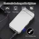 YOZWOO Rechargeable Electric Lighter USB C Electronic Lighters High Power Flame Arc Plasma Lighter Windproof Camping Lighters with Long Battery Life for Home and Outdoor (Luminous White)
