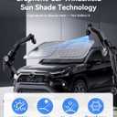 helloleiboo Graphene Dual-Layer Car Windshield Sun Shade Car Sun Shade for Windshield with Heat Absorption Coating Foldable Design with UV Protection to Keep Your Car Interior Cooler Silver