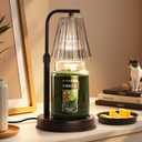 Marycele Candle Warmer Lamp with Timer for Yankee Candles, Black Wax Warmer with Dish for Wax Melts, House Warming Gifts for New Home Decor, Christmas Birthday Thanksgiving Gifts for Mom Women Men (Black Adjustable Height)