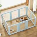 Clear Acrylic Dog Playpen Indoor, Easy Assemble Transparent Puppy Playpen, Expandable & Durable Dog Fence for Puppies and Small Dogs (24 inch, 10PCS)