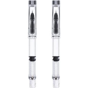 2pcs Water-based Pen Portable Students Ink Pen 0.38mm Smooth Filling Ink Pens Piston Filling Pen Bulk Portable Sign Pens Ink Style Pen Roller Pen for Office Business Supplies