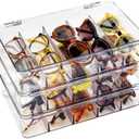 Sunglass Organizer, Clear Glasses Holder for Nightstand and Storage, Prescription Eye Glasses Display Case