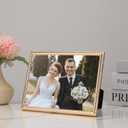 5x7'' Gold Rope Design Metal Picture Frames with Hi Quality Velvet Backing and Real Glass Front,Gold Photo Frame 7x5'' for Desktop Display Or Wall Hanging