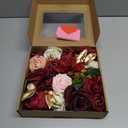 FPMSQDY Artificial Flowers, Fake Cake Flowers Silk Roses with Stems Faux Burgundy Dahlia Wedding Bridal Bouquets for Table Centerpieces Floral Arrangement Arch Home Decoration