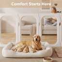 Acrylic Clear Dog Playpen Indoor with Door, 26'' H Transparent Dog Play Pen for Small Dogs, No-Connector Modular Puppy Playpen with Integrated Suction Cups Base, 12 Panels, White