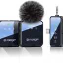 PQRQP 3-in-1 Mini Microphone for iPhone/Android/Camera, Hi-Fi Audio, 48kHz/24-bit, Wireless Microphones, 328ft Range, 20H Battery, Lapel Mic with Noise Reduction for Live Streaming, TikTok, YouTube (Ebony Black)