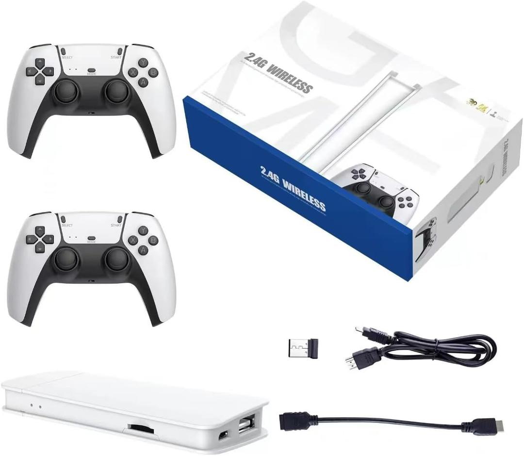 m15 Wireless Retro Game Console, Plug & Play Video Game Stick with 64G & 20000 Games, Dual 2.4G Wireless Controllers ,4K High Definition HDMI Output (64G)