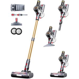 Cordless Vacuum Cleaner, 550W 45Kpa 60Mins Vacuum Cleaners for Home, Anti-tangle Stick Vacuum with Self-Standing, Wall Mount Charging, LDE Display, Wireless Vacuum for Carpet Pet Hair Hardfloor