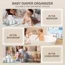 GILPWA Diaper Caddy, Baby Changing Table Organizer, Detachable Clear Acrylic Diaper Storage for Wipe Dispenser, Wipe Warmer and other Diapering Essentials