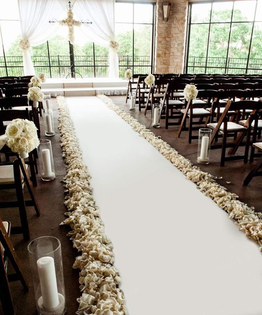 Wedding Ceremony Decorations Aisle Runner,100ft X3ft,Polyester Paper Convenient for Outdoor and Indoor (White Print)