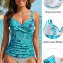 Women's Underwire Tankini Top Only - Tummy Control Bathing Suit Top No Bottom 2025, Size 24 W