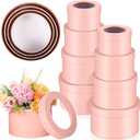 Weekgrat Set of 8 Round Flower Boxes with Clear Lids 4 Assorted Sizes Gift Boxes for Flower Arrangements Nesting Round Gift Box for Gift Mother's Day Graduation Wedding Birthday(Pink)