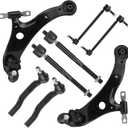 Front Lower Control Arms w/Ball Joint Sway Bars Tie Rods Suspension Kit for 2004-2010 Toyota Sienna (8pc Set)