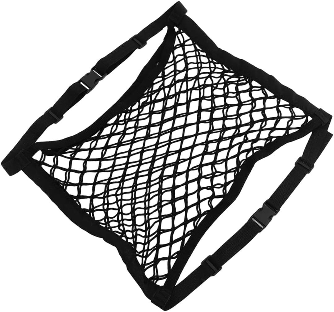 STOBAZA Car Seat Net Organizer Elastic Hanging Storage Basket for Front Passenger Seat Double-Layer Car Organizer